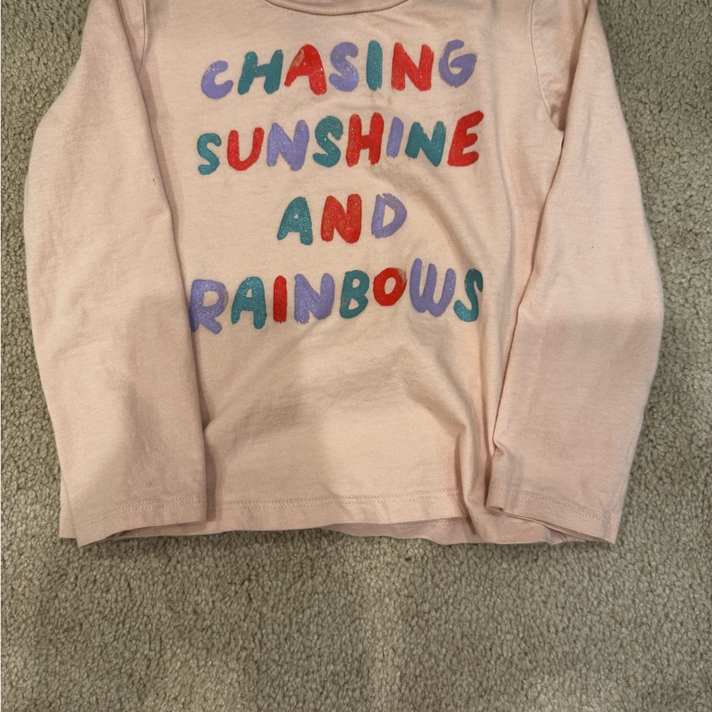 Kids Pink Graphic Long Sleeve Shirt
